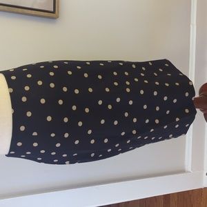 Ann Taylor Black/Tan Polka Dot Pencil Skirt, Size 10